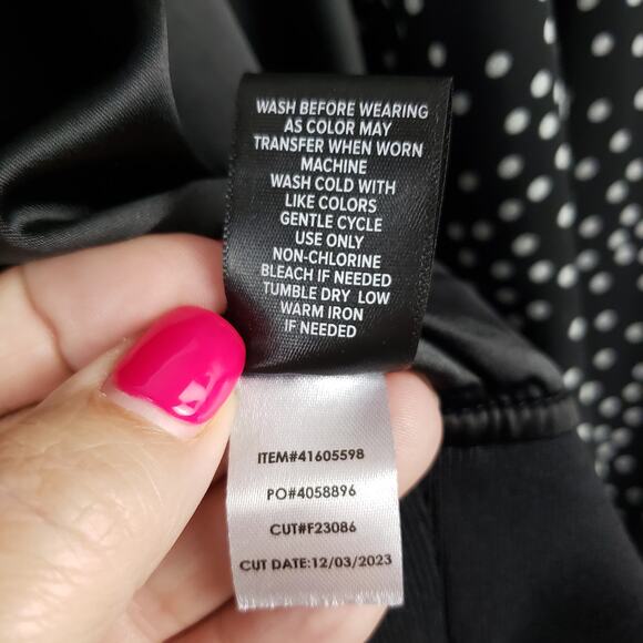 Torrid Size 2X Chiffon Bomber Jacket Black White Polka Dot Whimsigoth Fall Witch - Picture 8 of 10